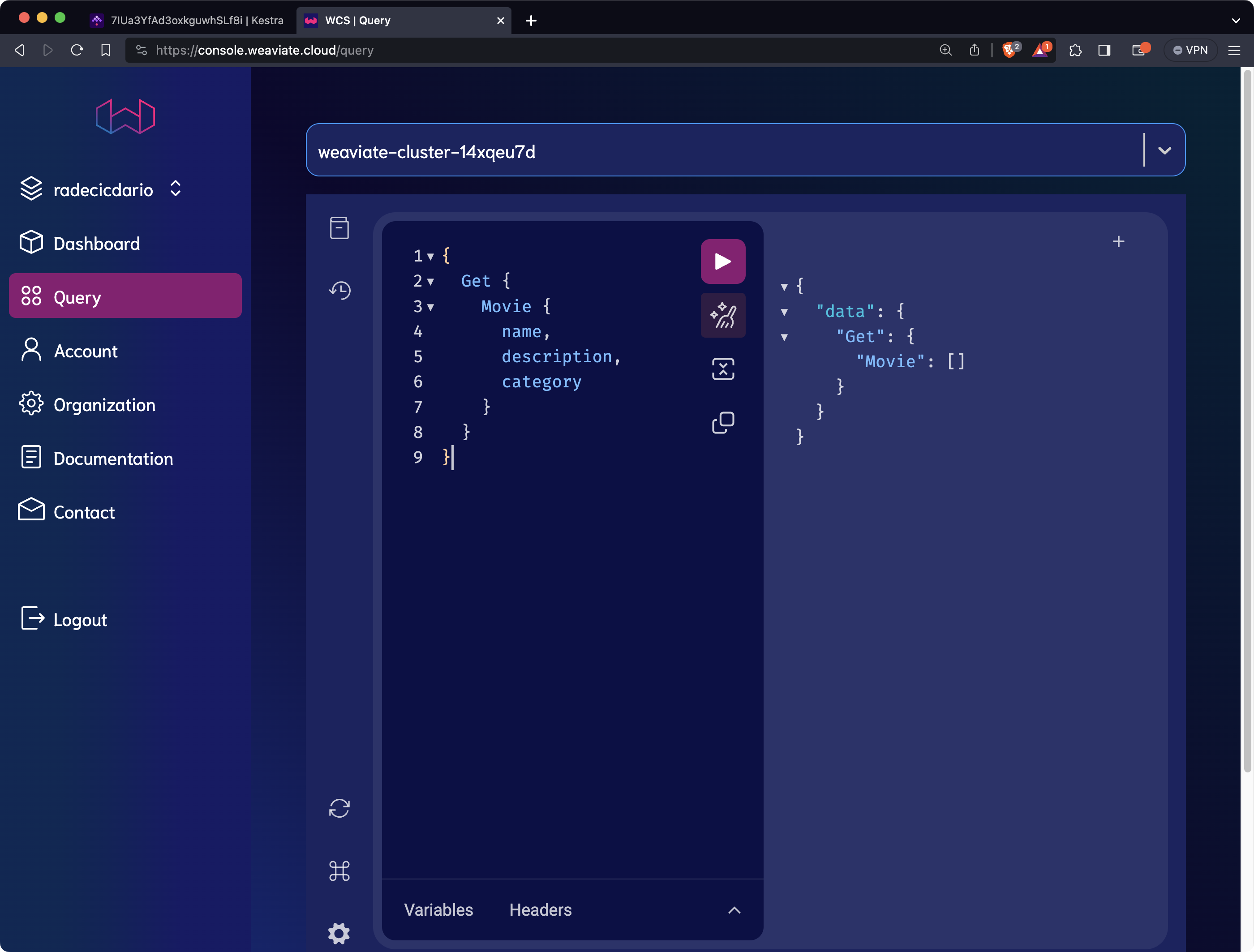Image 5 - Weaviate console query