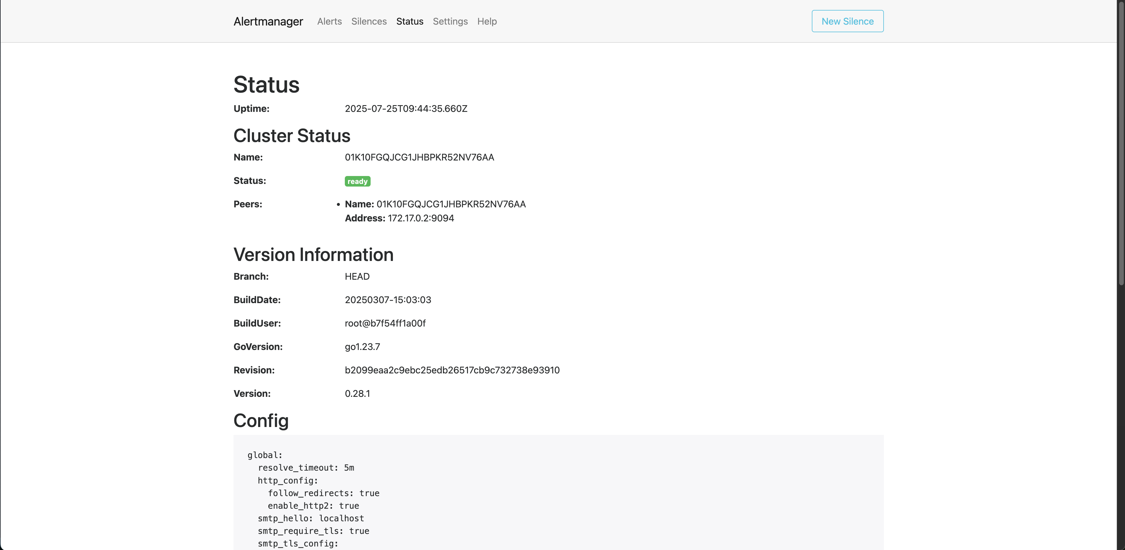 Alertmanager Status
