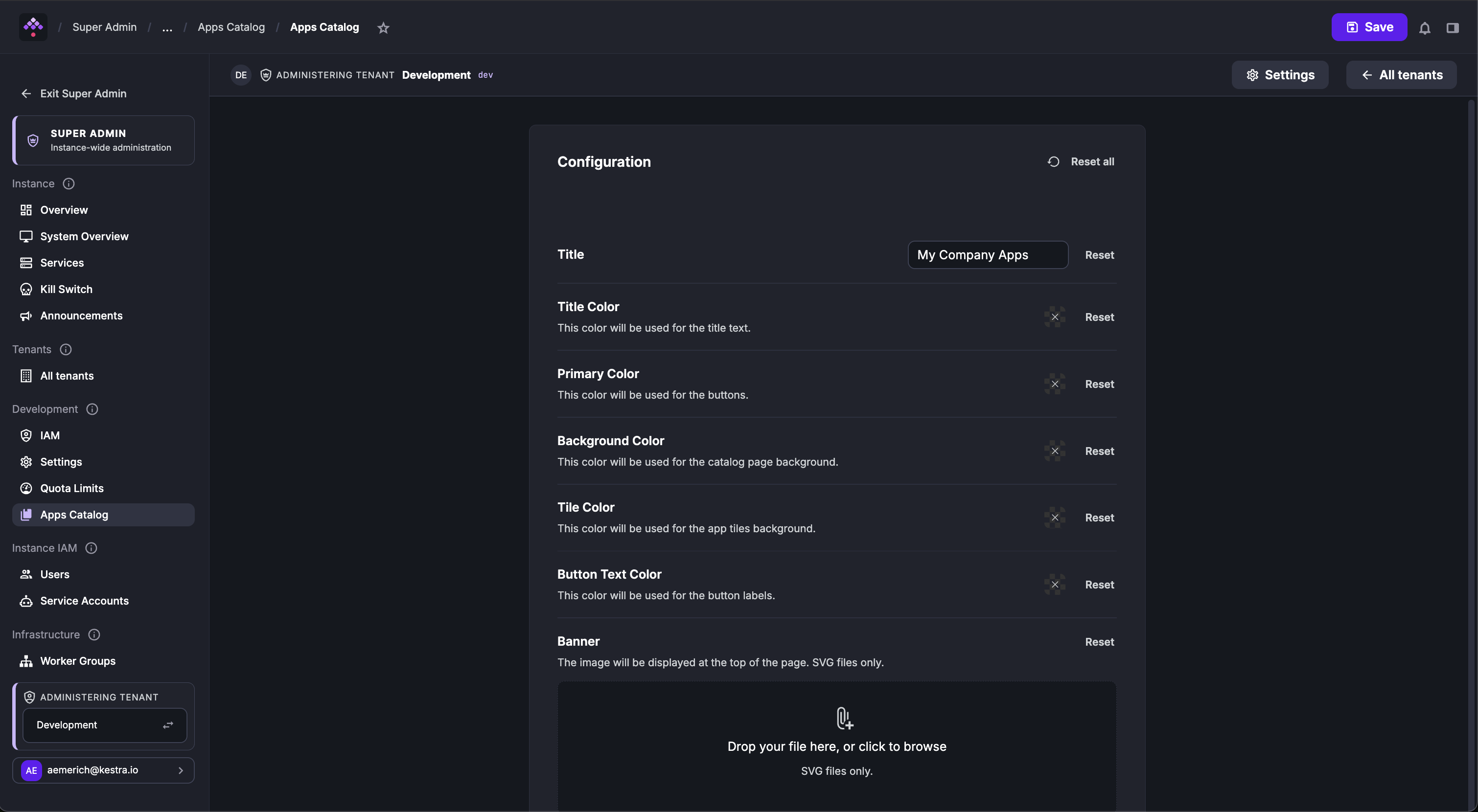 Apps Catalog Customization