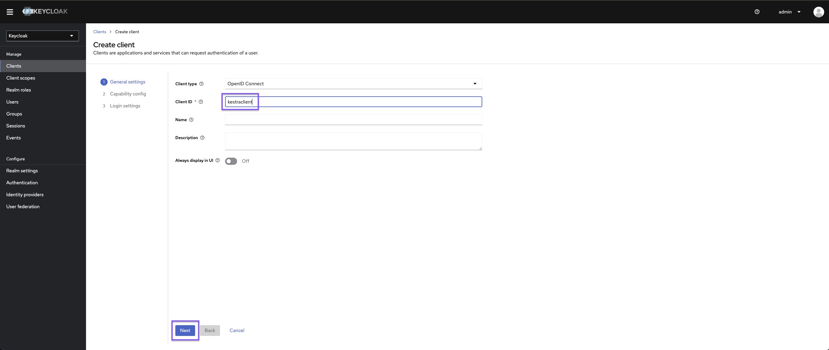Create Client