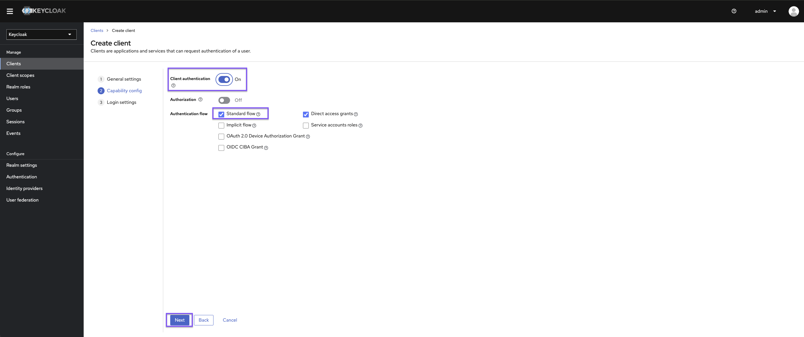 Client Settings