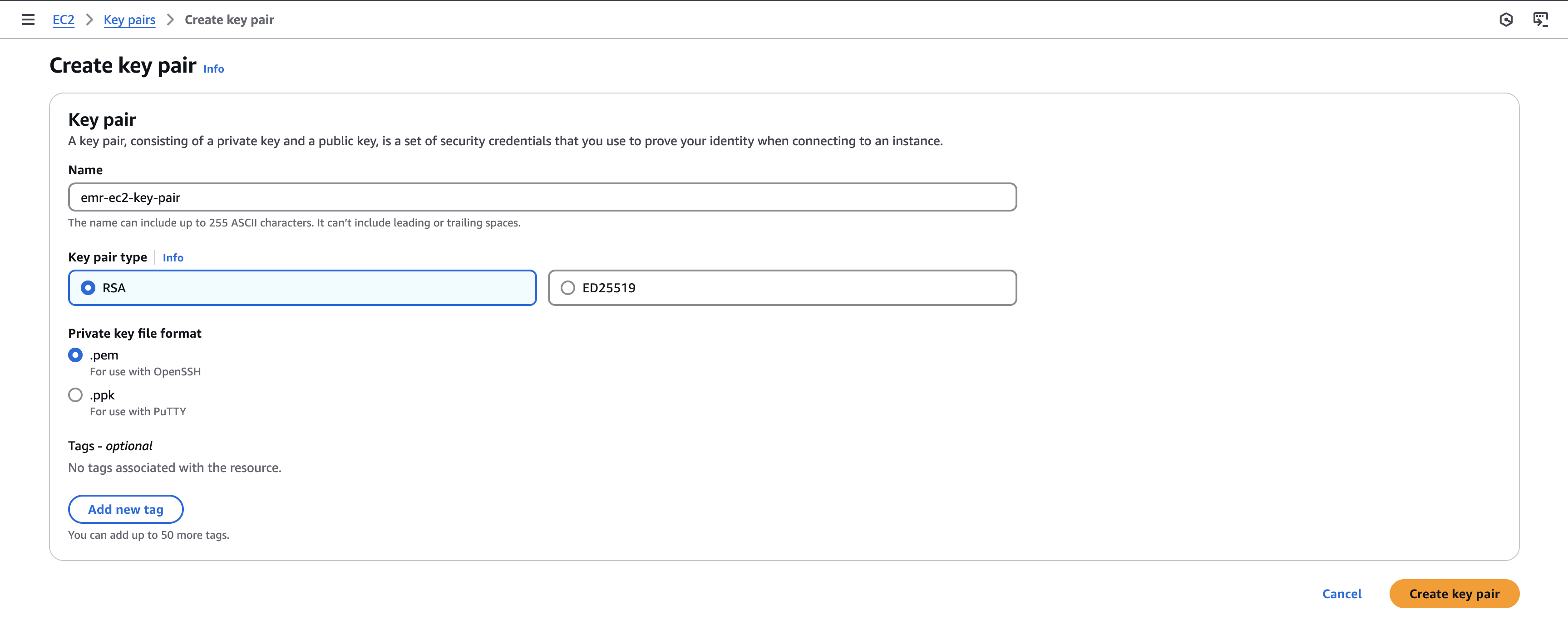 Create EC2 Key Pair
