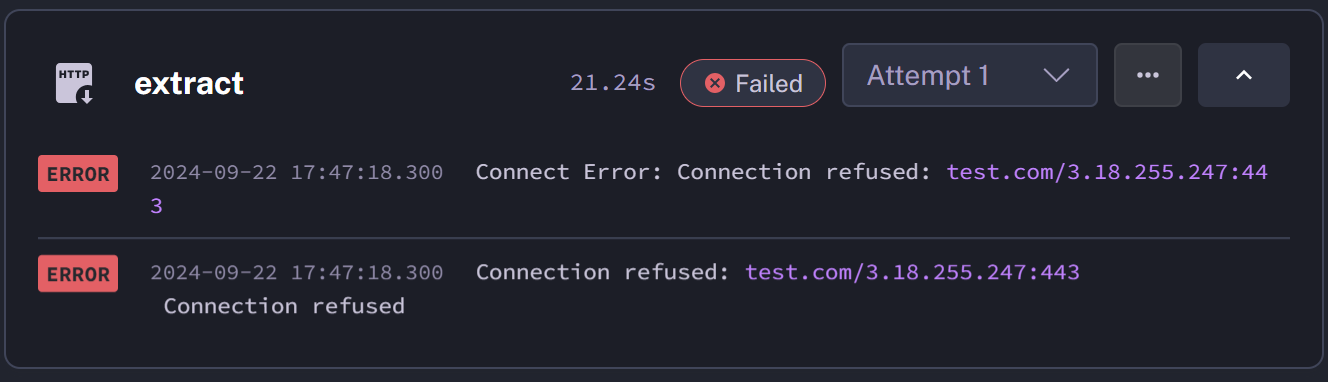 An error in Kestra