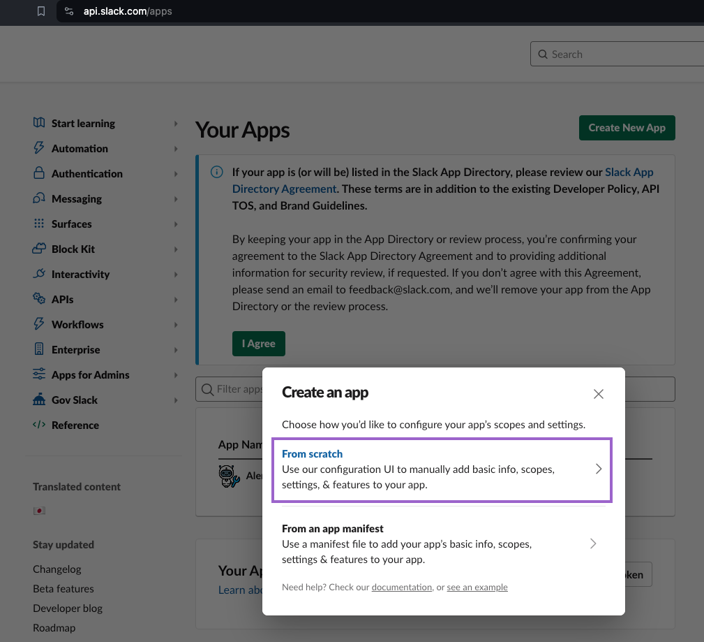 Choose From scratch option