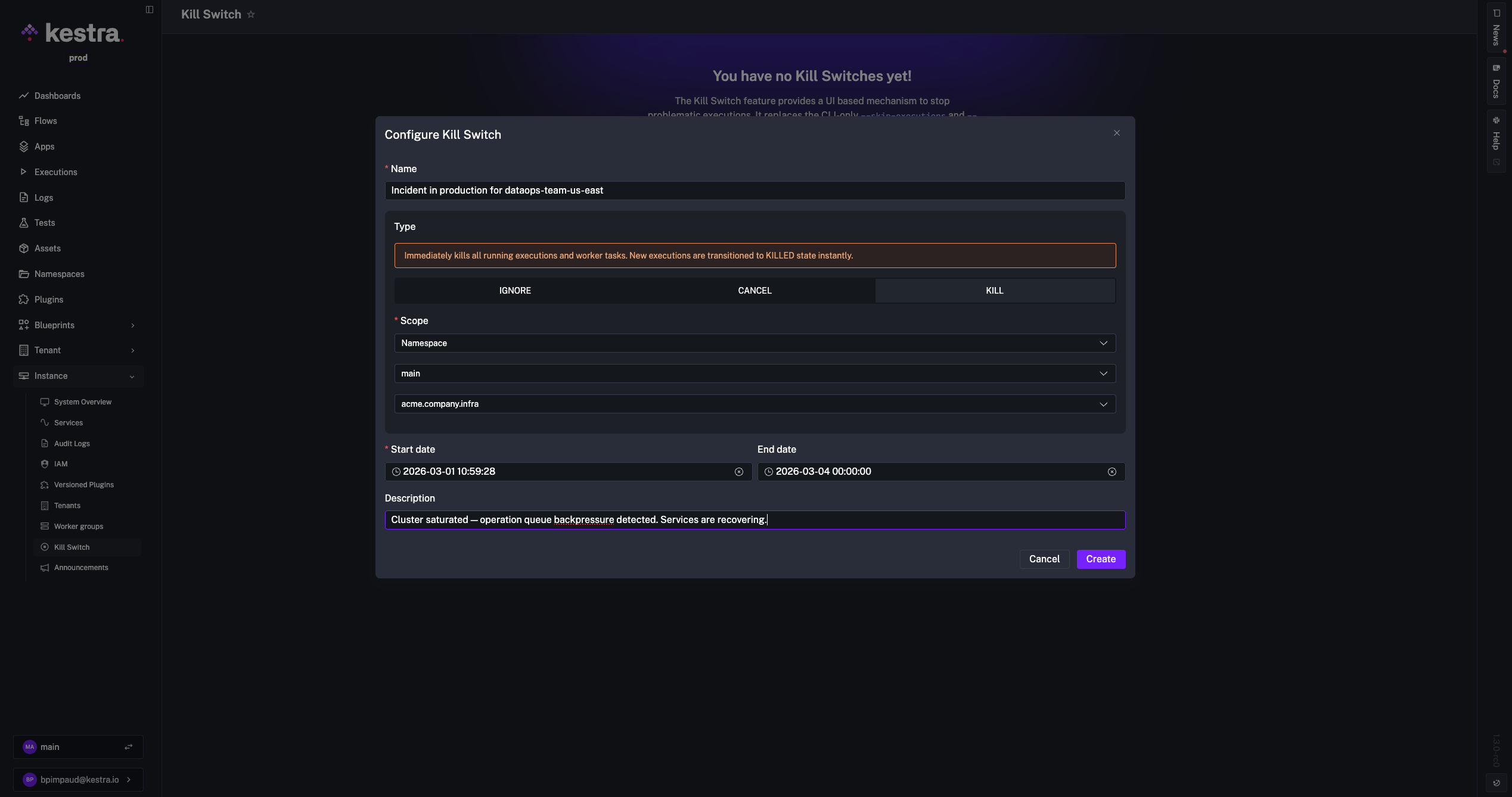 Kill Switch UI