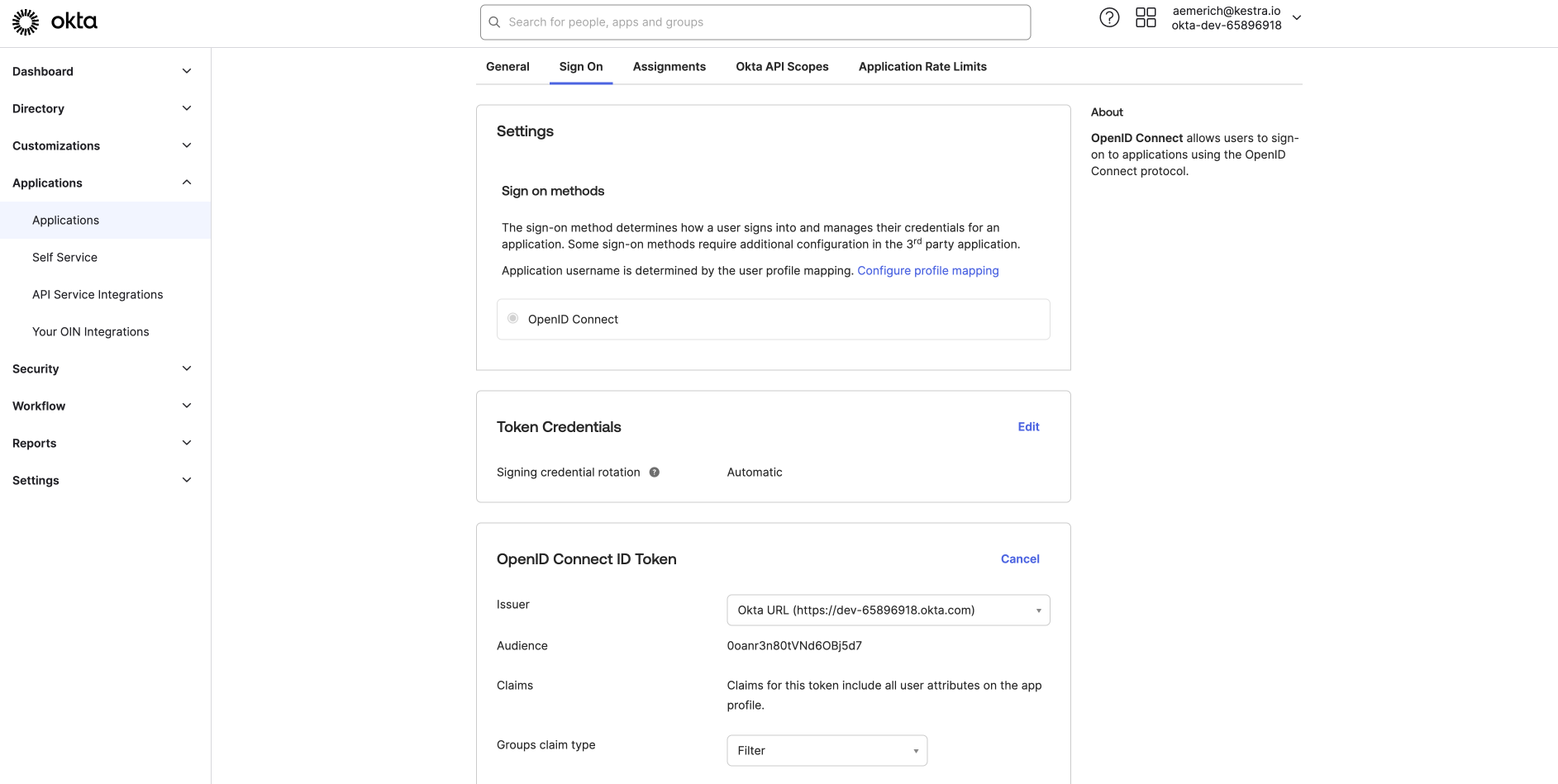 OpenID Connect ID Token issuer URL configuration in Okta