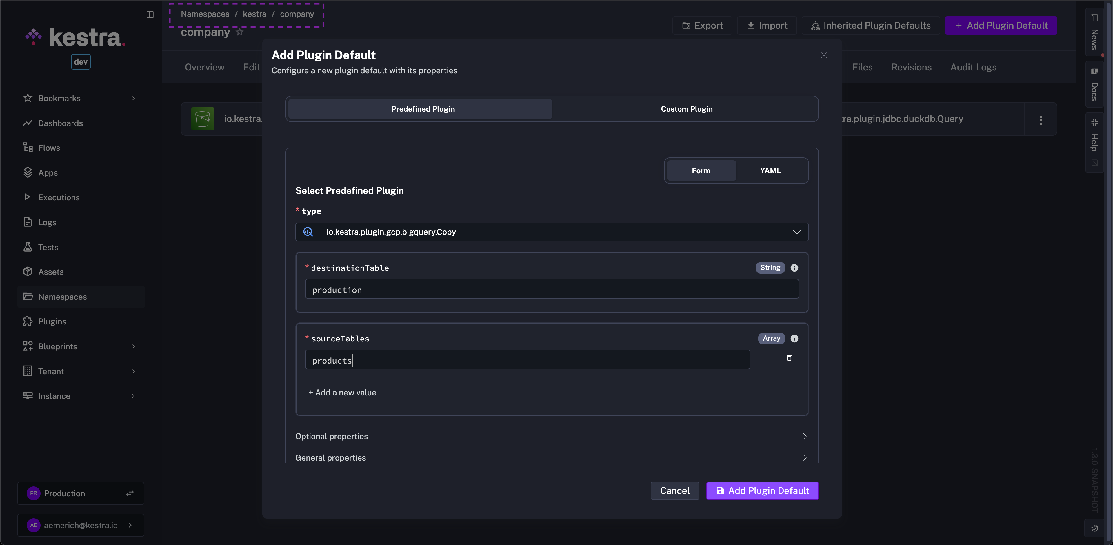 Plugin Defaults UI