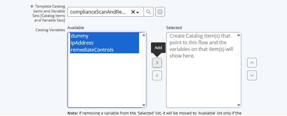 Set Catalog Variables