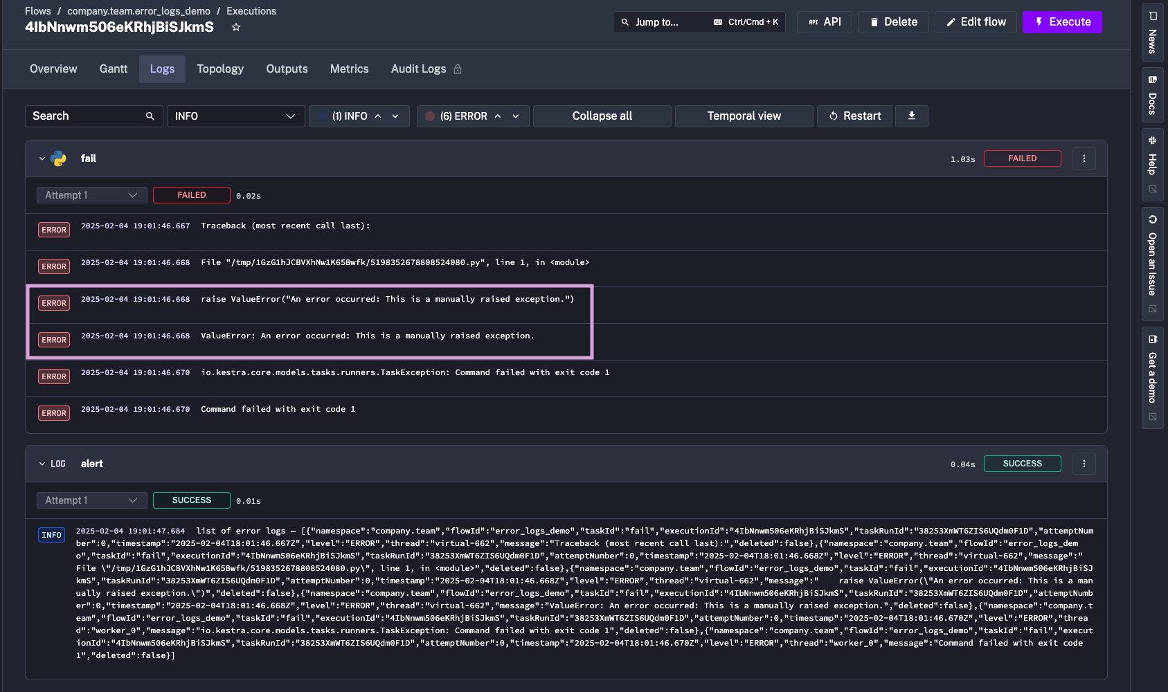 Script task stderr output logged at ERROR level after 0.21.0