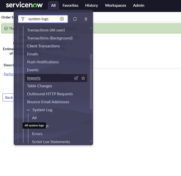 System Log