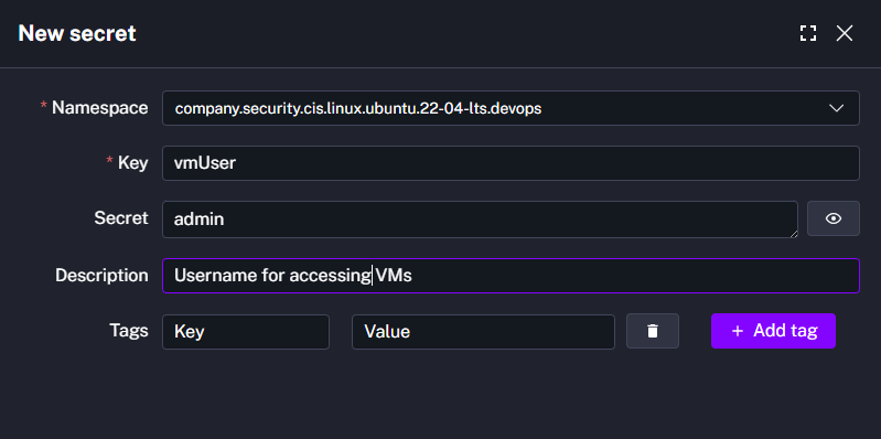 vmUser Secret